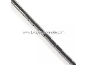 Non Magnetic Hematite Bead, Tube Faceted, more size for choice, Hole:Approx 1mm, Length:Approx 15.7 Inch, Sold By Strand